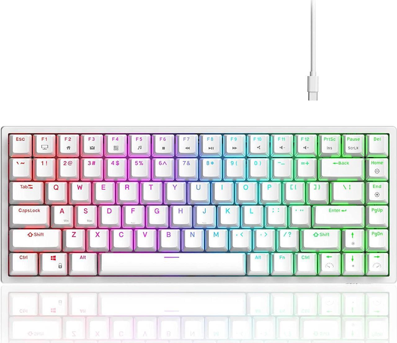 RK ROYAL KLUDGE RK84 Wired RGB 75% Hot Swappable Mechanical Keyboard, 84 Keys Tenkeyless TKL Gaming Keyboard w/Programmable Software and High-Capacity Battery, RK Red Switch