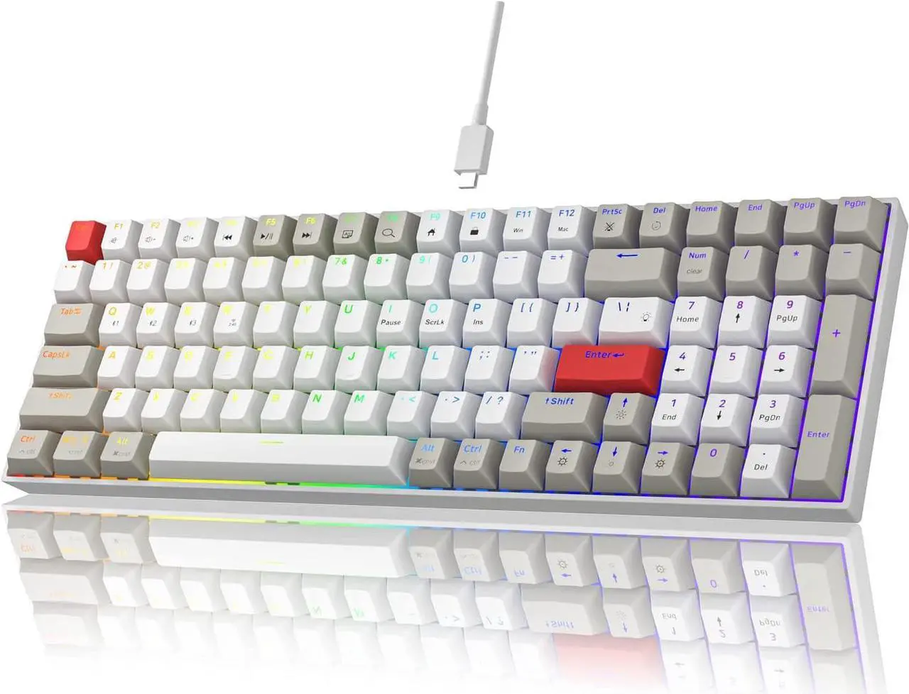 Main image of Newmen GM1000 Wireless Mechanical Gaming Keyboard,Bluetooth 5.0/2.4GHz/USB-C Hot Swappable Custom Keyboard,RGB Backlit Mechanical Keyboard for with Number Pad for Mac/WinGateron Brown Switches