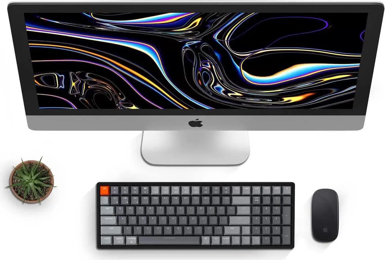 Alt view image 4 of 7 - Keychron K4 RGB Hot Swappable Mechanical Keyboard, 96% Layout Bluetooth Wireless/USB Wired Computer Keyboard with Gateron G Pro Red Switch Aluminum Frame for Mac Windows-Version 2