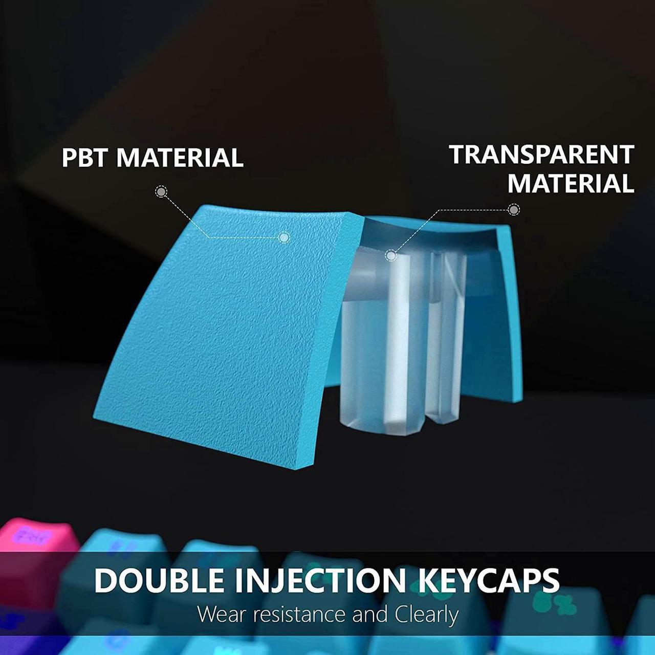 Alt view image 4 of 7 - BOYI Wired 60% Mechanical Gaming Keyboard,61 Mini RGB Cherry MX Switch PBT Keycaps NKRO Programmable Type-C Keyboard for Gaming and Working (Joker Color,Cherry MX Blue Switch)