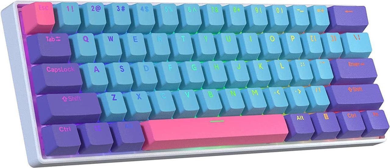 Alt view image 7 of 7 - BOYI Wired 60% Mechanical Gaming Keyboard,61 Mini RGB Cherry MX Switch PBT Keycaps NKRO Programmable Type-C Keyboard for Gaming and Working (Joker Color,Cherry MX Blue Switch)