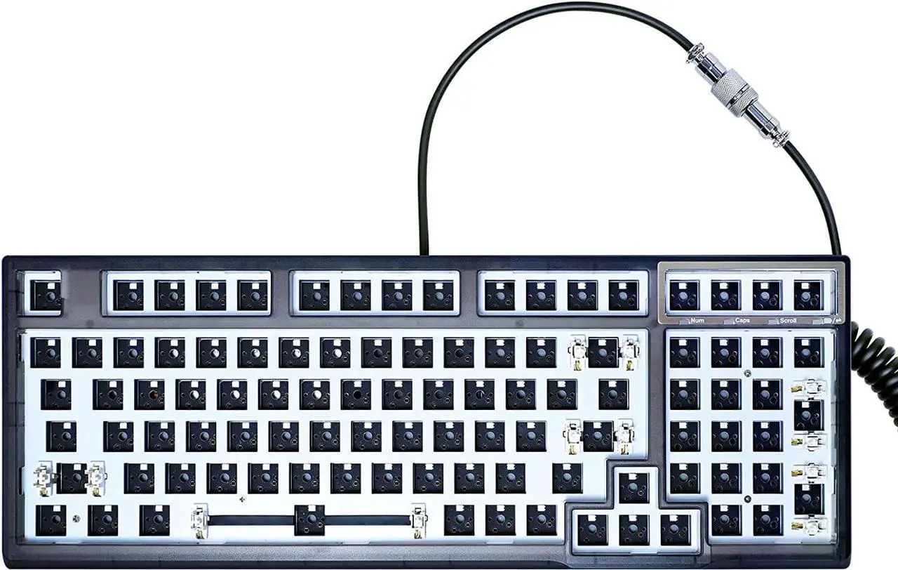 Main image of Gk98 RGB Mechanical Keyboard DIY Kit Hot-Swappable Three-Mode Wired 2.4g BT5.0 Custom Keyboard Compatible with Akko, Cherry Mx, Gateron, Kailh Mechanical Axis (Transparent Black)