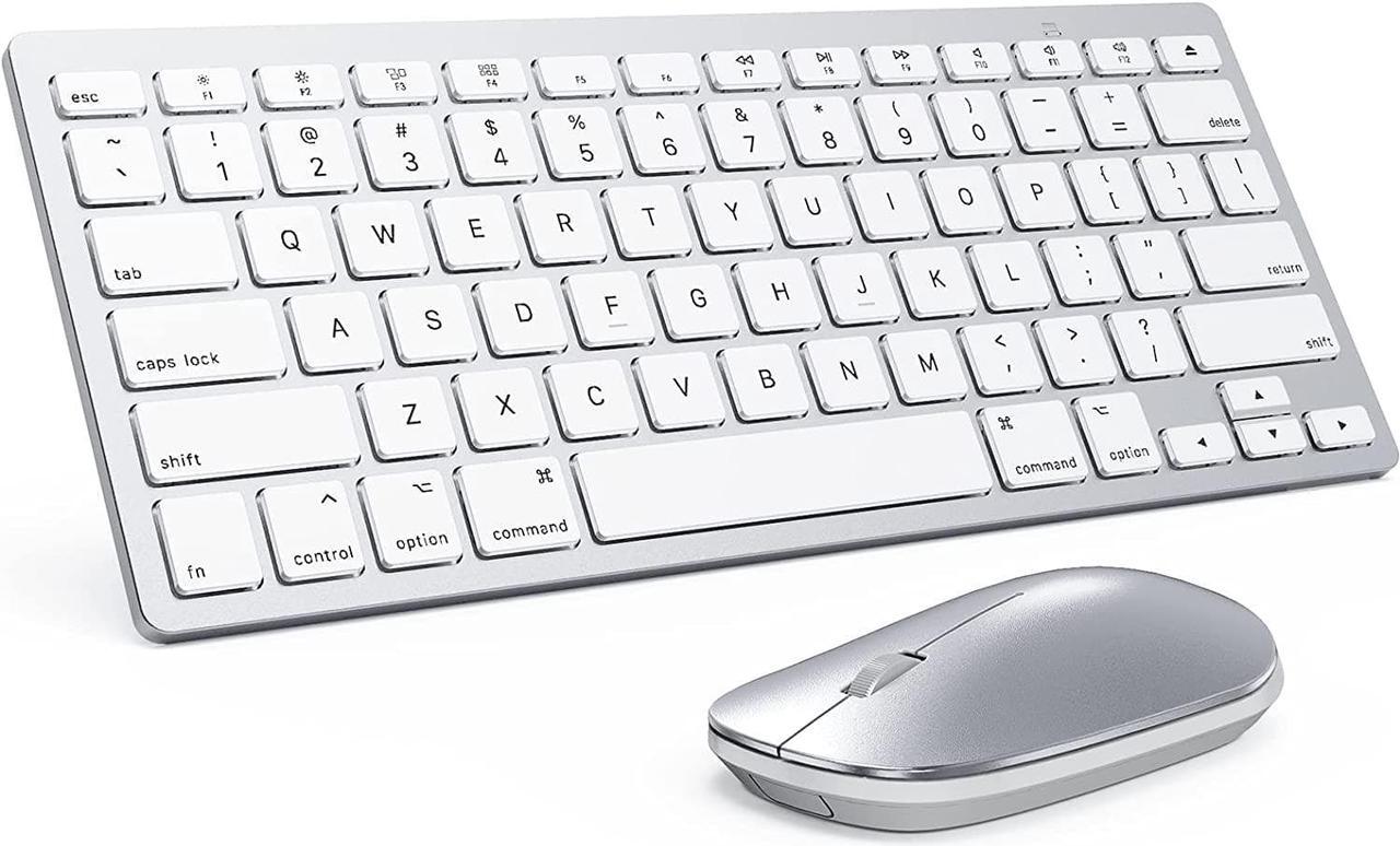 Main image of Bluetooth Keyboard and Mouse Compatible with Mac, OMOTON Ultra-Slim Wireless Keyboard and Mouse Combo Compatiblei with MacOS, MacBook Pro/Air, iMac, Mac Mini, Laptop and PC (Silver)