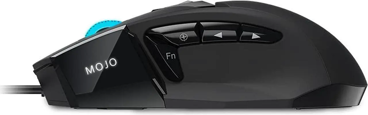 Alt view image 5 of 5 - MOJO Pro Performance Silent Gaming Mouse - Wired Gaming Mouse w/ 9 Programmable Buttons including Sniper (rapid fire) key, 12000 DPI, 1000 Hz, Force Adjustable Buttons, Custom Gamer Profiles, and more