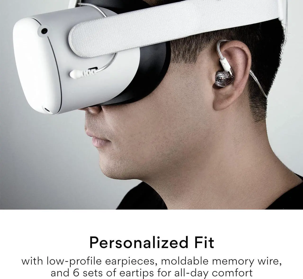 Alt view image 6 of 7 - MEE audio M6 VR Multiplatform in-Ear Earphones with Headset Microphone for PS5, Xbox, Nintendo Switch, PC; Also Includes Short Cable and mounting Bracket for Oculus Quest and Other VR Gaming Headsets