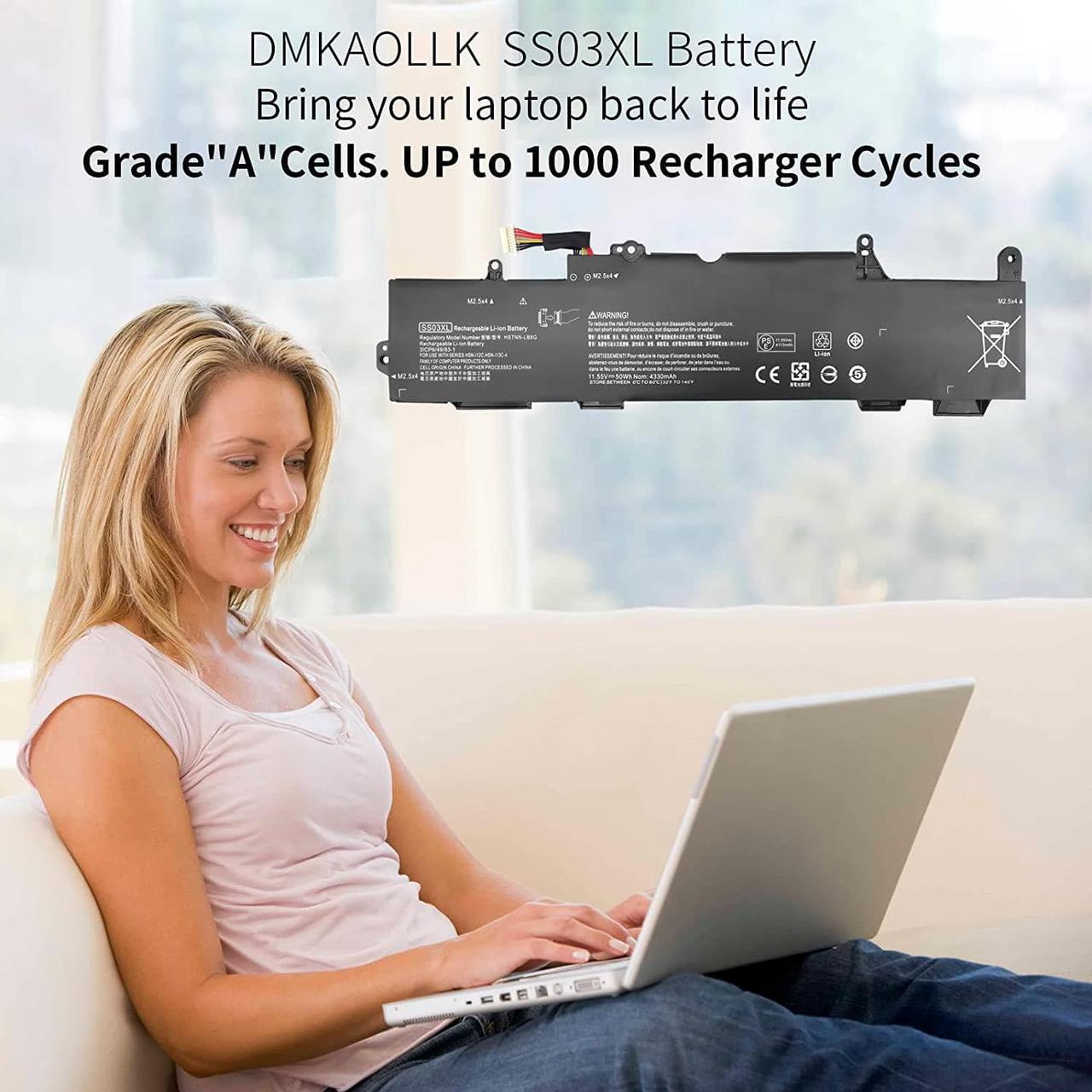 Alt view image 2 of 7 - SS03XL 933321-855 Battery for HP EliteBook 840 G5,EliteBook 730 735 740 745 830 846 G5, EliteBook 735 745 830 840 G6 ZBook 14U G5 G6 HSN-I13C-4 HSN-112C HSTNN-LB8G 932823-421 932823-1C1 SS03050XL