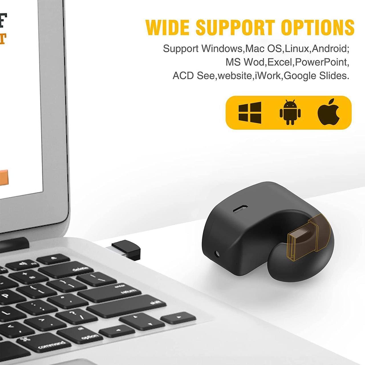 Alt view image 5 of 7 - Presentation Clicker USB Rechargeable Powerpoint Clicker Finger Ring RF 2.4GHz Wireless Presenter Remote Clicker for Powerpoint Presentations for Mac Laptop PC