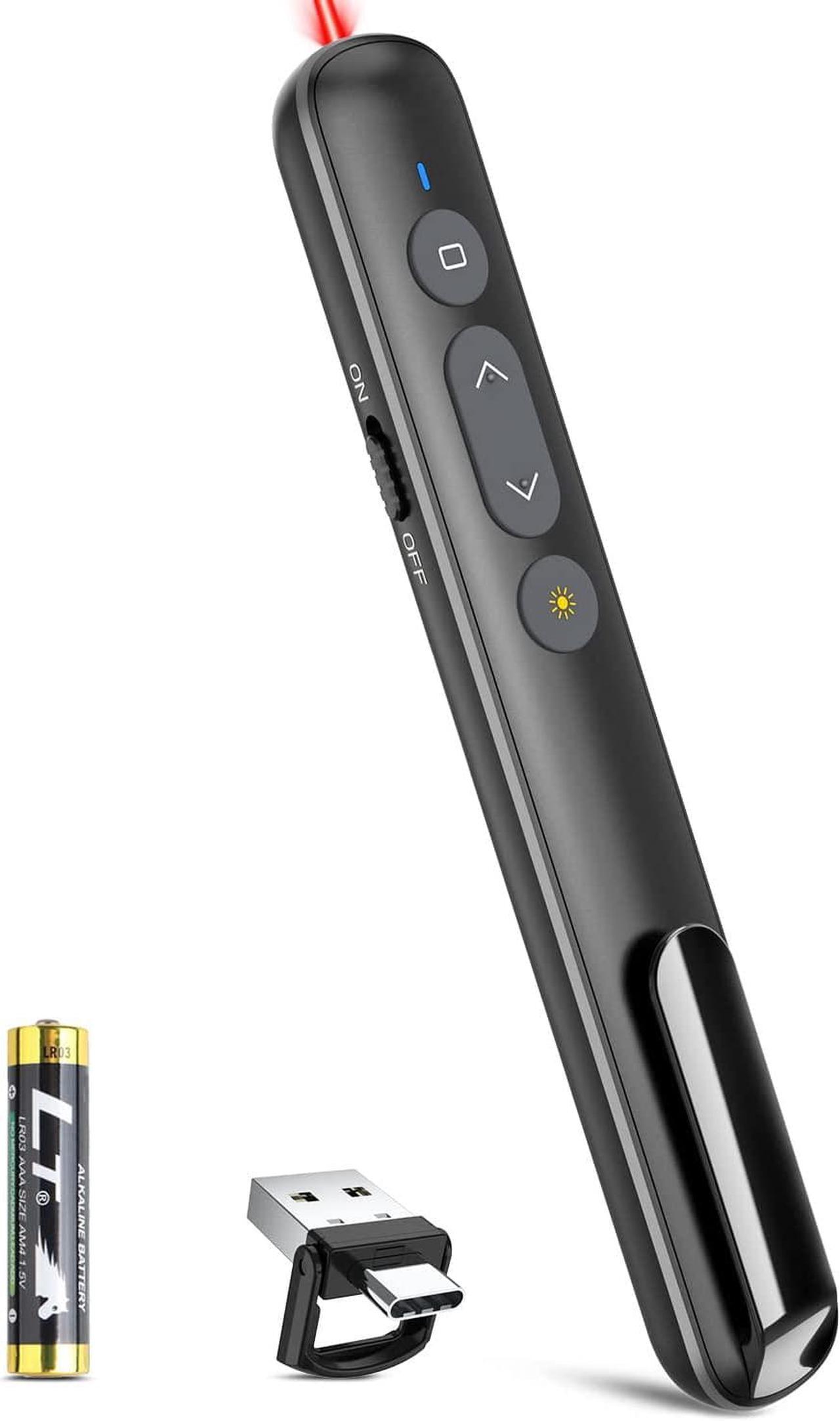 Main image of USB-C/USB-A Laser Pointer for Presentation Clicker PowerPoint Wireless Presenter Remote Google Slide Advancer Projector Smart Board Slideshow Power Point PPT Clicker for Mac/Laptop/Computer/Office