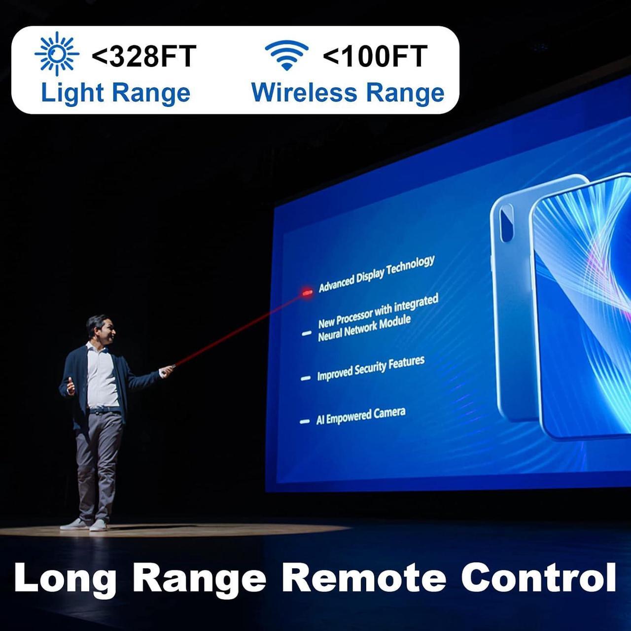 Alt view image 2 of 7 - USB-C/USB-A Laser Pointer for Presentation Clicker PowerPoint Wireless Presenter Remote Google Slide Advancer Projector Smart Board Slideshow Power Point PPT Clicker for Mac/Laptop/Computer/Office