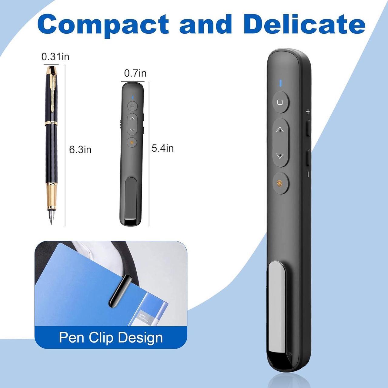 Alt view image 4 of 7 - USB-C/USB-A Laser Pointer for Presentation Clicker PowerPoint Wireless Presenter Remote Google Slide Advancer Projector Smart Board Slideshow Power Point PPT Clicker for Mac/Laptop/Computer/Office