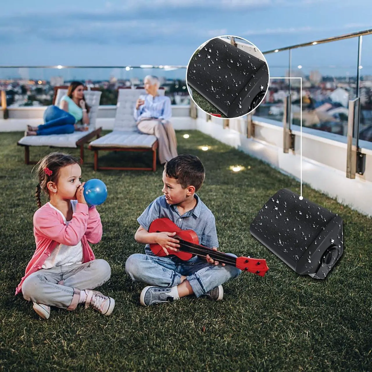 Alt view image 2 of 5 - STUDIOFINIX 5.25 Inches 600 Watts Indoor Outdoor Bluetooth Speakers All Weather Wired Wall Mount System for Patio Deck (4 Speakers)