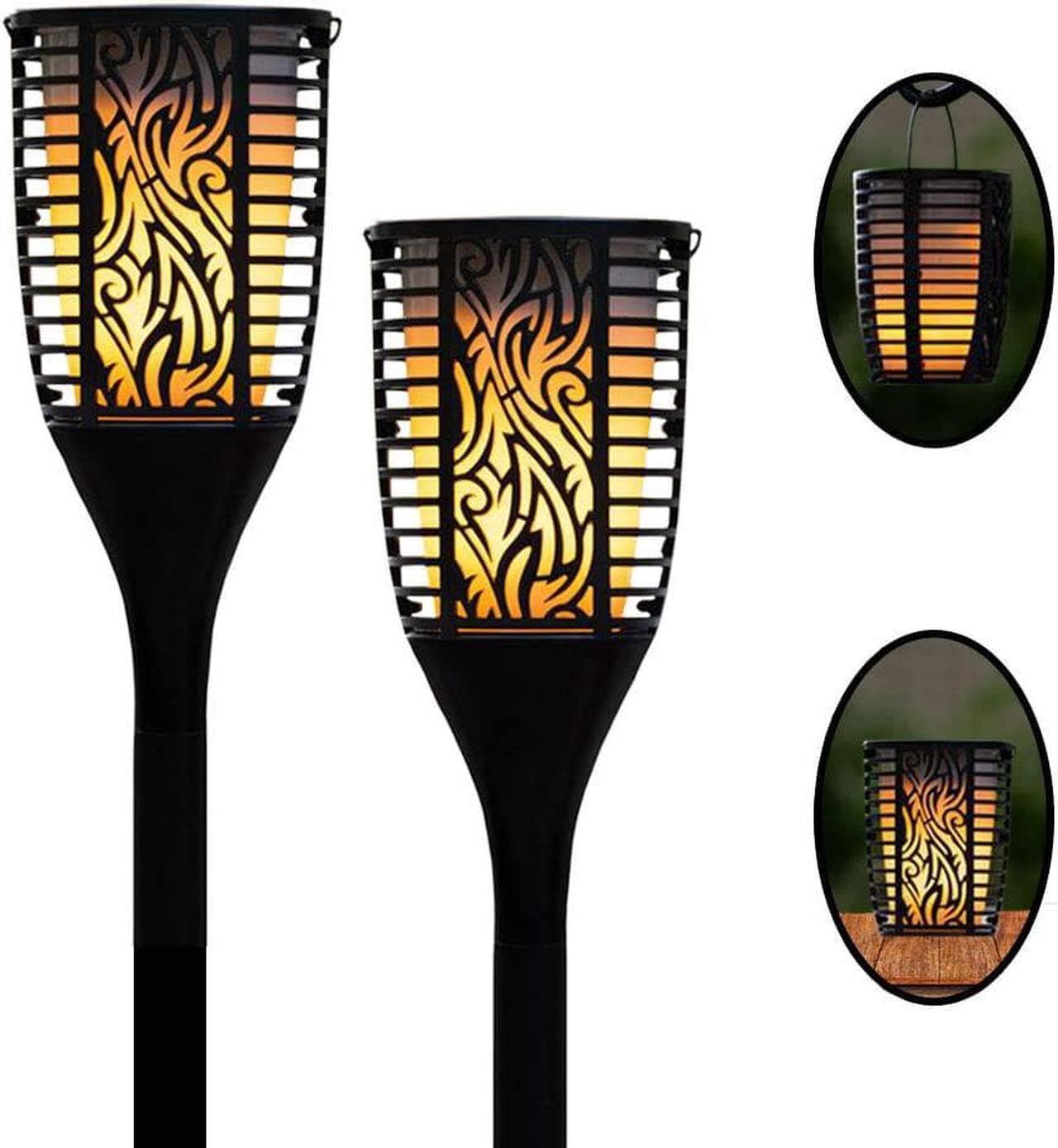 Main image of Theater Solutions TT100 Fully Wireless 120 Watt Rechargeable Battery Bluetooth Tiki Torch Speaker 2 Pack Lanterns Link Up to 99 Speakers Wirelessly, Black