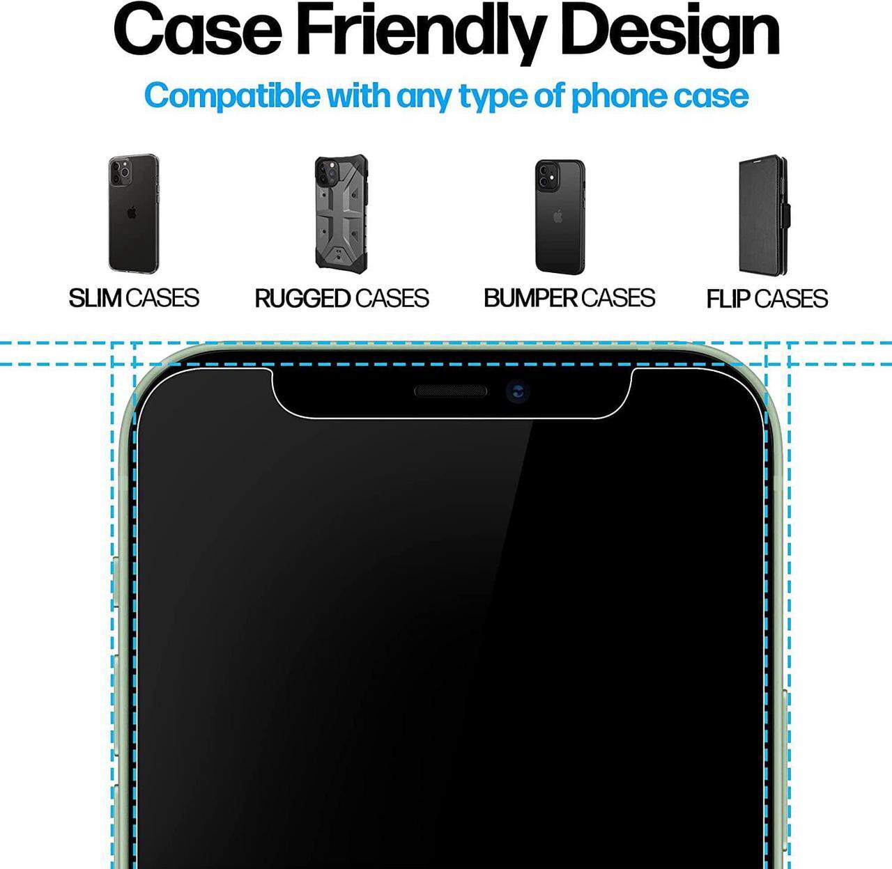 Alt view image 5 of 6 - Power Theory 2-Pack Screen Protector for iPhone 12 Mini Premium Shatter Resistant Tempered Glass [9H Hardness], Easy Install Kit, 99.99% HD Clear, Bubble Free, Case Friendly, Anti-Scratch, Anti-Smudge