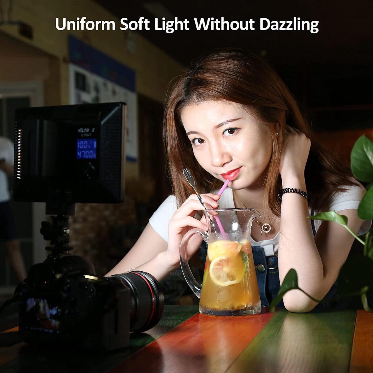 Alt view image 5 of 7 - VILTROX L116T 3300K-5600K LED Photography Light Kit with NP-F550 Battery, Super Thin On Camera LED Key Light Panel for Photography, VideoLive Streaming, Studio, YouTube, Tiktok