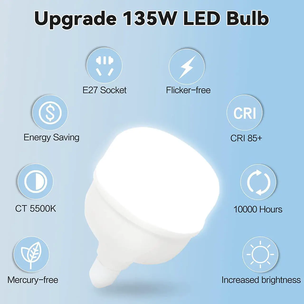 Alt view image 2 of 7 - 2pcs 135W Light Bulb 5500K CFL Daylight Spiral Softbox Lighting Kit Bulb in E27 Socket for Photography Photo