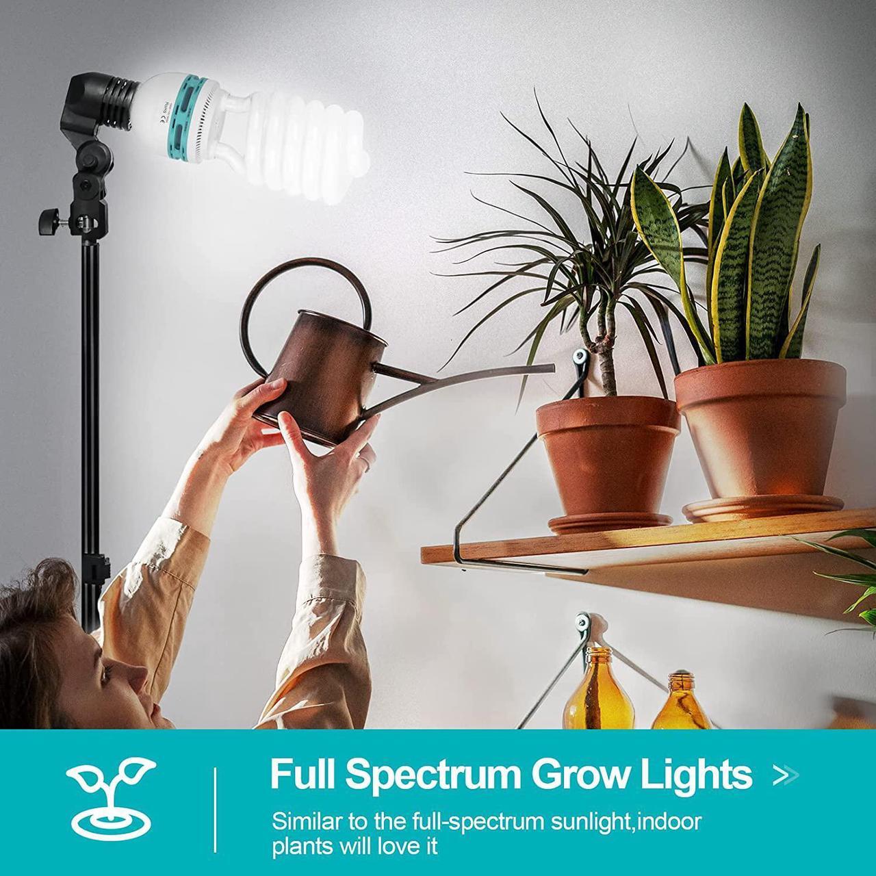 Alt view image 4 of 7 - EMART Photography Light Bulbs, 105W 5500K Super Bright Daylight CFL 110/120V E26/E27, Softbox Umbrella Fluorescent Replacement Bulb for Studio Photo Video Lighting, Full Spectrum Plant Grow Lightbulb