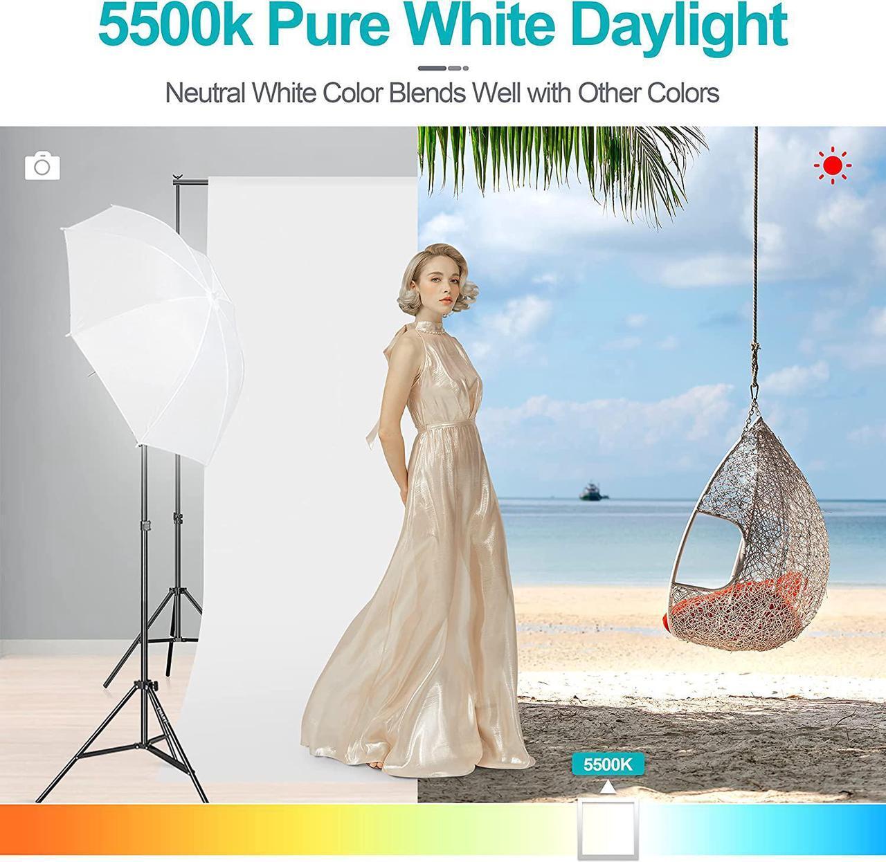 Alt view image 3 of 7 - EMART Photography Light Bulbs, 105W 5500K Super Bright Daylight CFL 110/120V E26/E27, Softbox Umbrella Fluorescent Replacement Bulb for Studio Photo Video Lighting, Full Spectrum Plant Grow Lightbulb