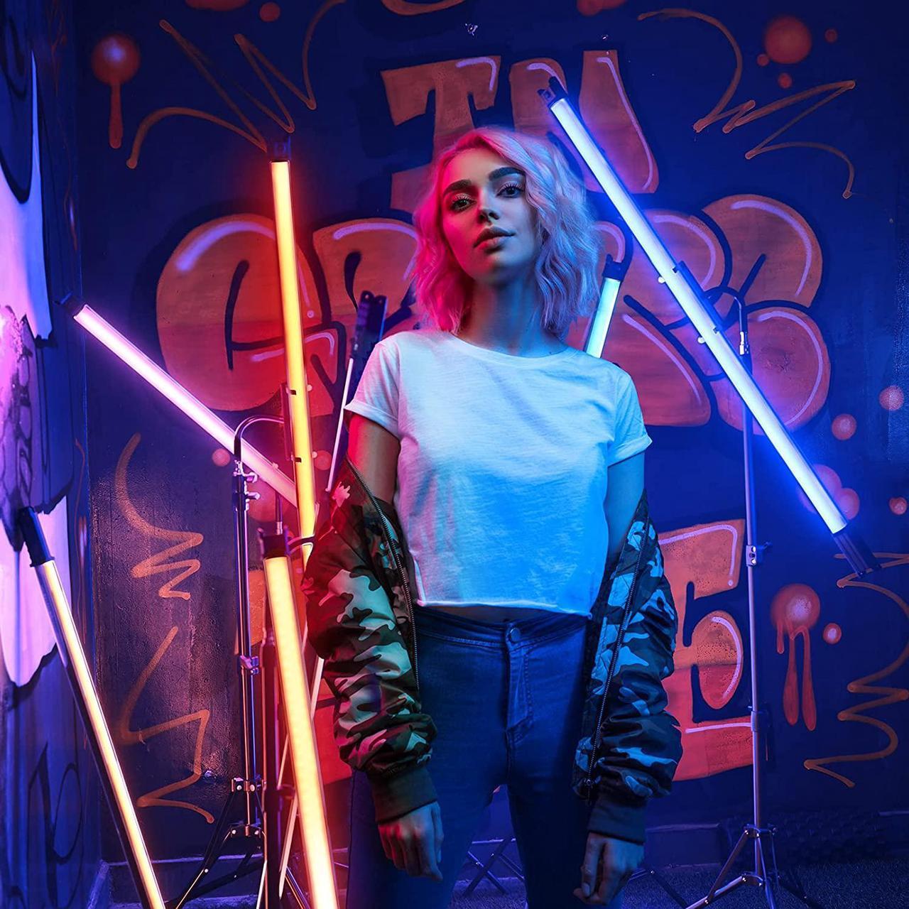 Alt view image 7 of 7 - LUXCEO P120S 30W RGB Tube Light Bar, APP Control 3000 Lumen LED Video Light Wand, Battery Powered Handheld Photography Lighting 2000K-10000K Colorful Stick (3.7 Ft)