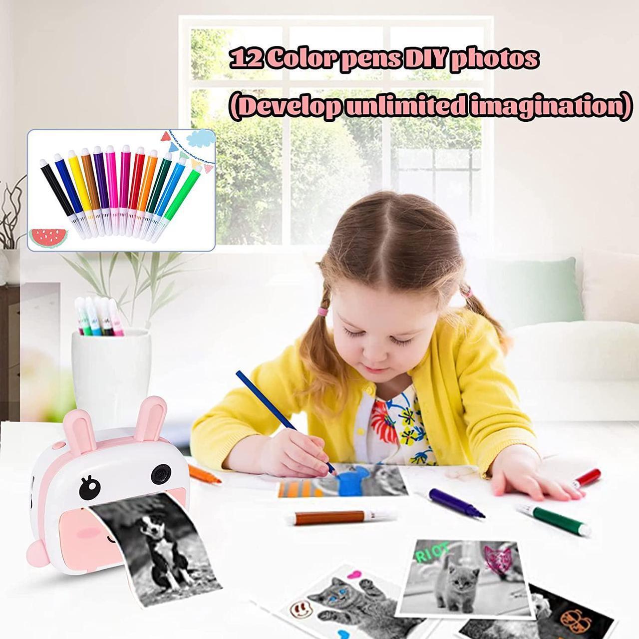 Alt view image 4 of 6 - JECAURS Instant Print Camera for Kids, WiFi Kids Camera with 32GB Memory Card, Dual Lens, Print Paper, Color Pens Set, Kids Selfie Video Printable Camera for Girls and Boys