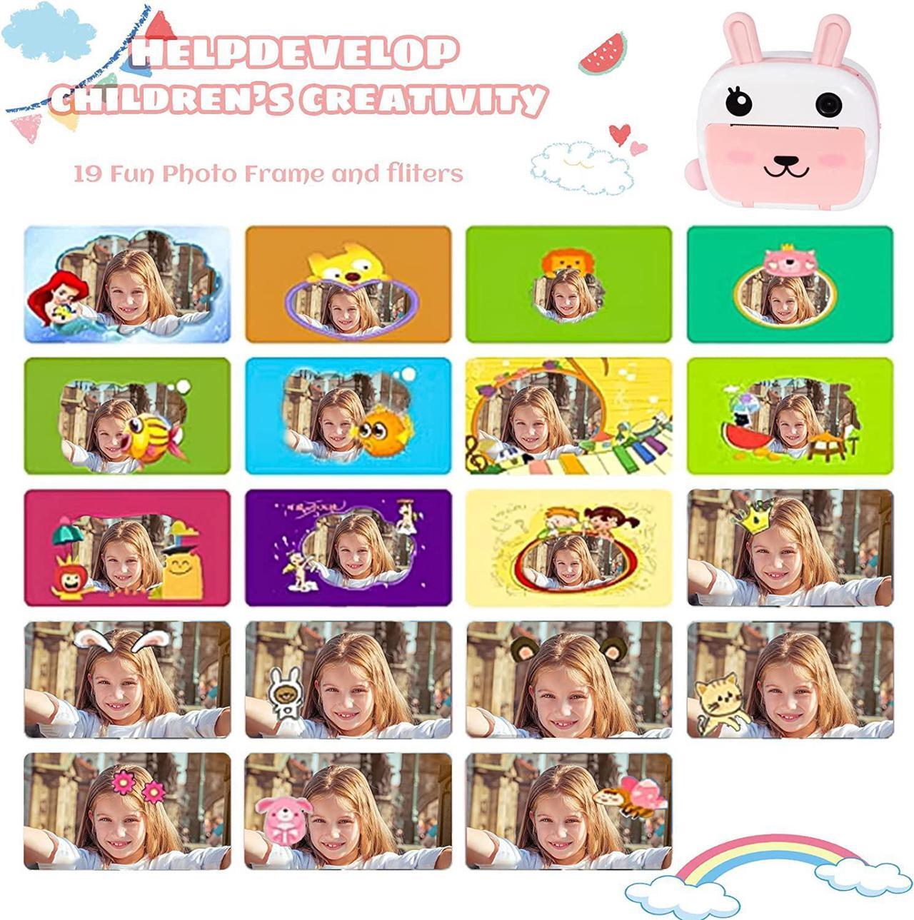 Alt view image 6 of 6 - JECAURS Instant Print Camera for Kids, WiFi Kids Camera with 32GB Memory Card, Dual Lens, Print Paper, Color Pens Set, Kids Selfie Video Printable Camera for Girls and Boys