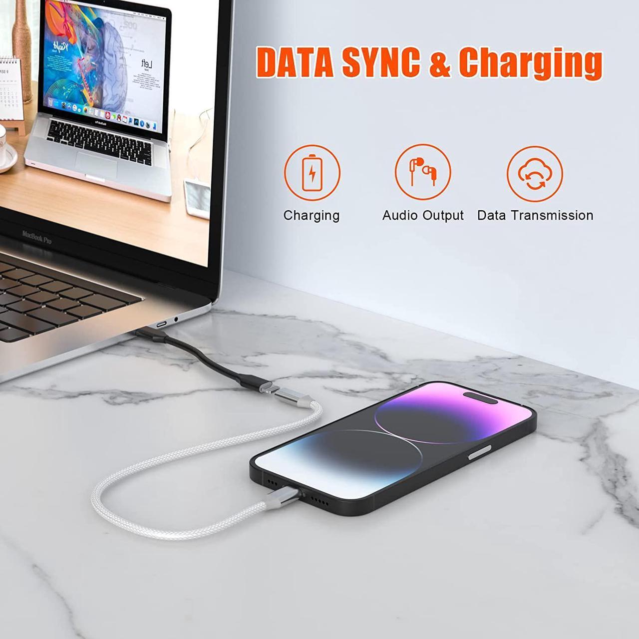 Alt view image 4 of 7 - 3.3FT iPhone Charging Extension Cable,Nylon Braided Lightning Extender Dock Cable Adapter for iPhone 14 Pro 13 Pro Max 12 11 X XR 8 7 6 Male to Female Extension Cord Pass Video,Data,Audio,OTG