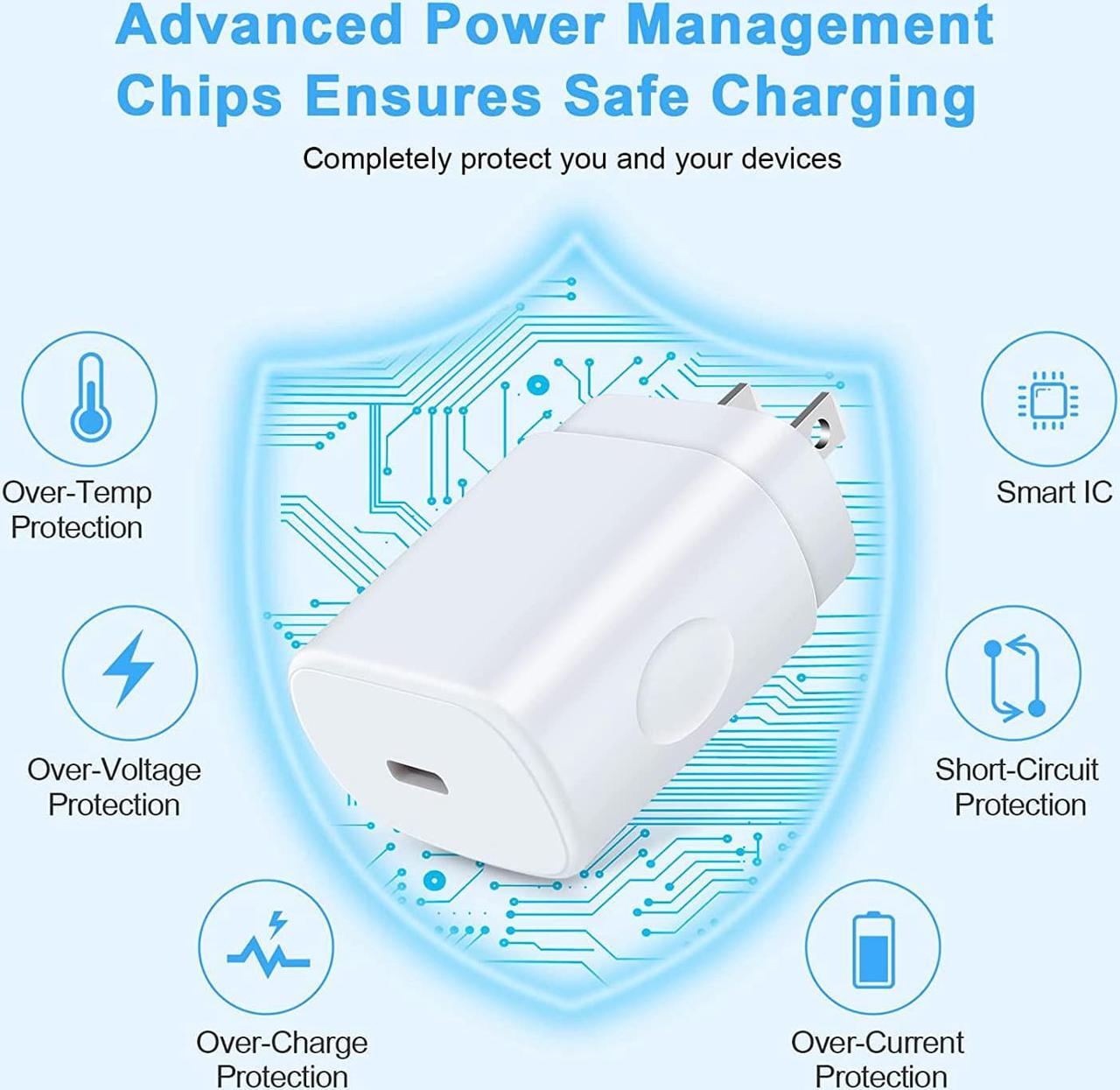 Alt view image 3 of 7 - 25W Samsung Fast Charging Block Android Phone Charger USB C Wall Outlet Plug Adapter for Samsung Galaxy A16 5G/A54/A15/A35/A14/S24 S23Ultra/A55/A03s/A23/A13/Z Flip6,iPhone 16/15/14,Pixel 9 Pro XL/8a/7
