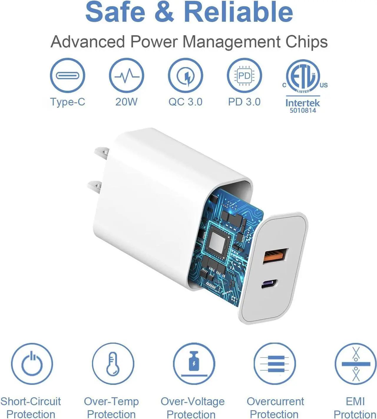 Alt view image 4 of 7 - [3 Pack] USB C Charger Block, iPhone 16 Charger Block Dual Port PD Power Adapter Fast Charging Block for iPhone 16/16 Pro/16 Pro Max/16 Plus/15/14/13/12/11,X, iPad, Google Pxel, Samsung Galaxy