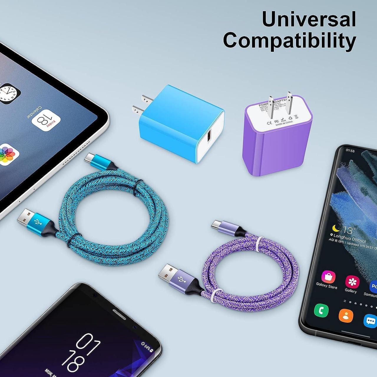 Alt view image 7 of 7 - Android Phone Charger Samsung Charger Fast Charging with USB Type C Charger Cable Cord 3FT/6FT for Samsung Galaxy A14 5G/A54 5G/S23 Ultra/S22/S21/S20/S10 /S9/A53/A52/A51/A34/A32/A23/A13/A12/A03s/A01