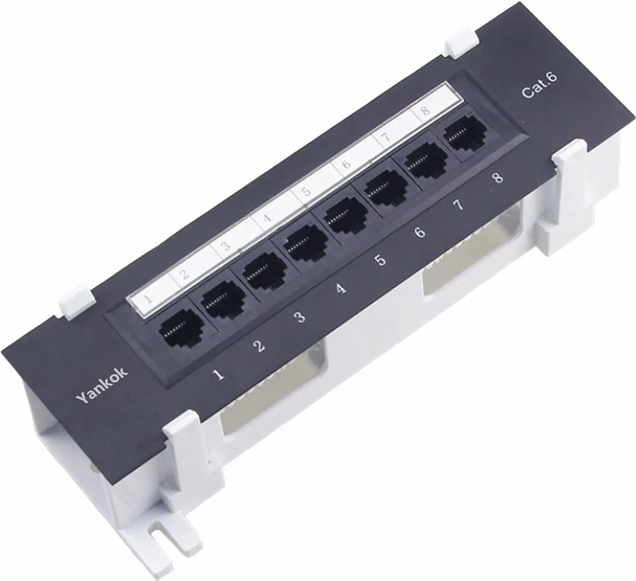 Main image of [CAT6 8 Port Patch Panel Unshielded with Coded T568A/B Wiring for RJ45 Network Cables Rack/Wall Mount 1U (Come with Bracket & Mini Punch Down Tool)