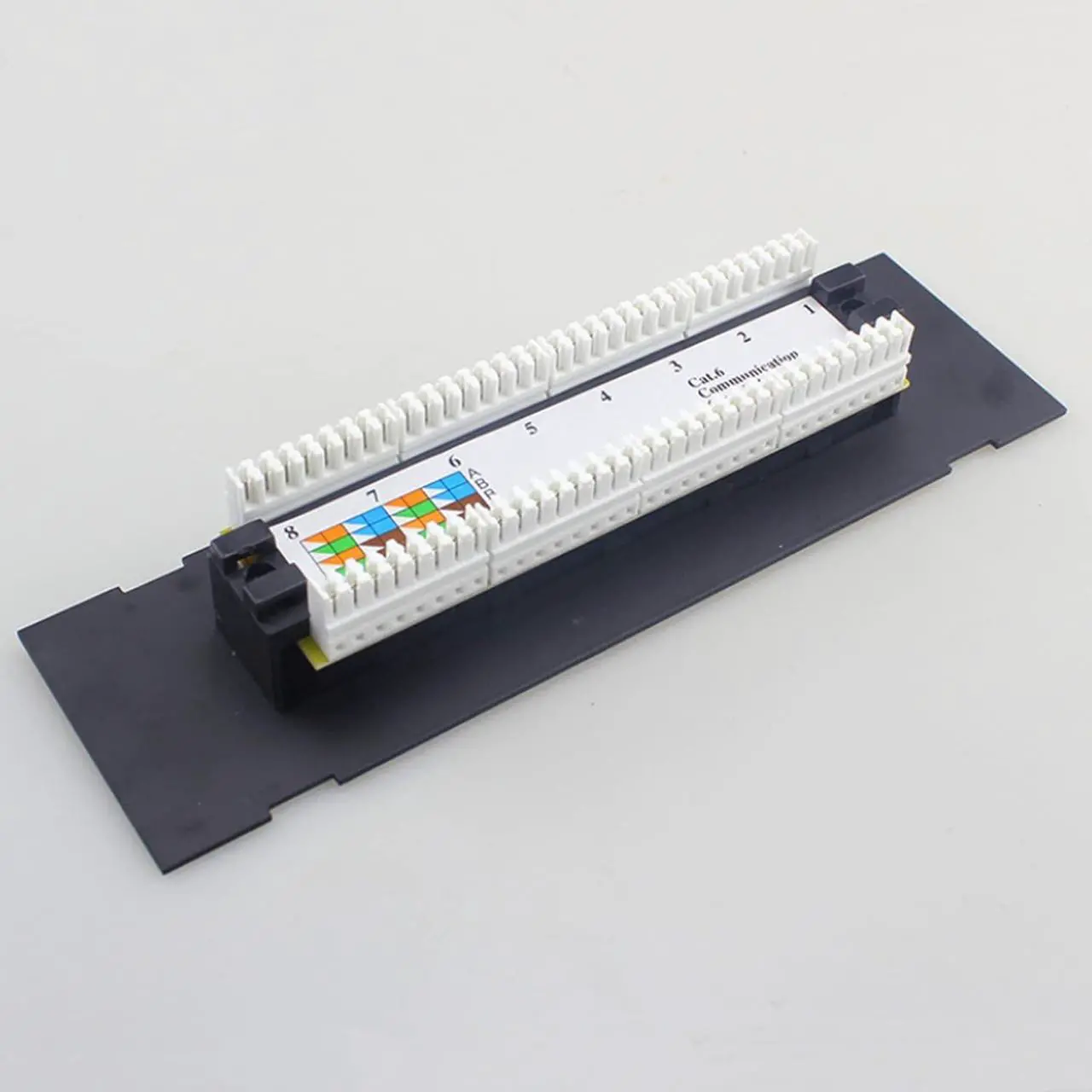 Alt view image 5 of 6 - [CAT6 8 Port Patch Panel Unshielded with Coded T568A/B Wiring for RJ45 Network Cables Rack/Wall Mount 1U (Come with Bracket & Mini Punch Down Tool)