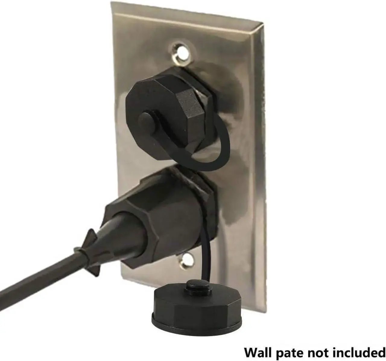 Alt view image 3 of 7 - 2PCS RJ45 Ethernet LAN Cable Connector CAT6 Shielded Industrial Panel Mount Bulkhead Feed Thru Coupler with Waterproof IP67 Dustproof Cap Outdoor Industrial Standard