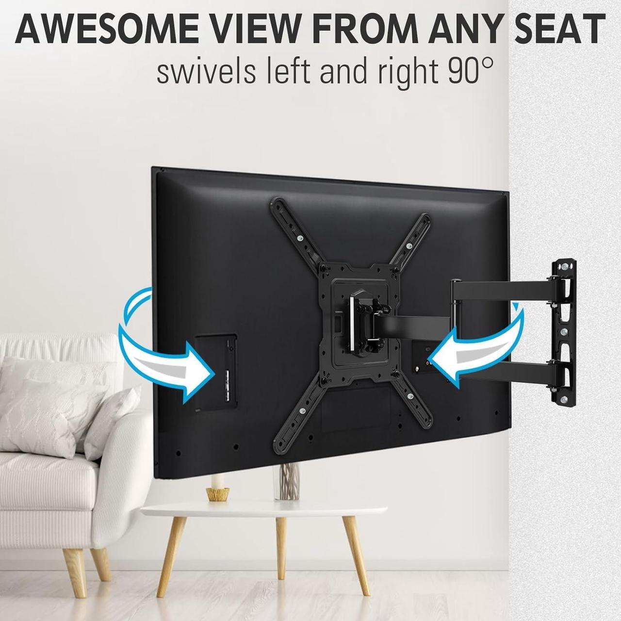 Alt view image 3 of 7 - TV Wall Mounts TV Bracket for Most 26-60 Inches TVs, Full Motion TV Wall Mount with Swivel and Extend 19 Inch, TV Mount with Swivel Articulating Support, Max VESA 400x400mm, MU0009