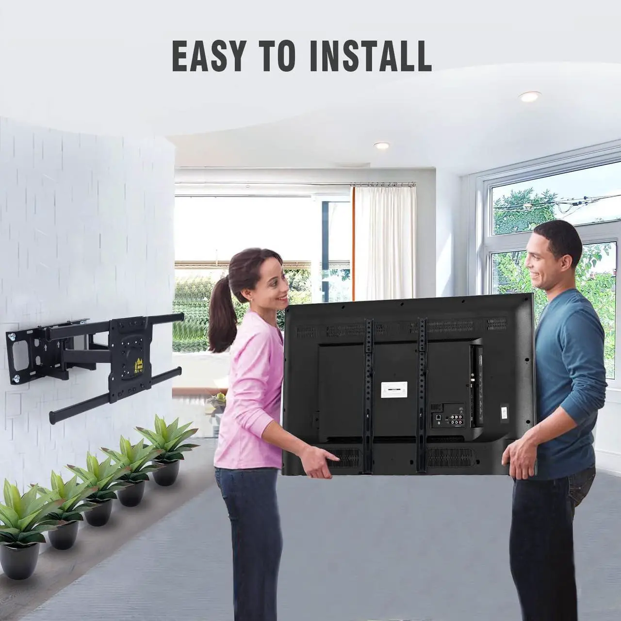 Full Motion TV Wall Mount for Most 3275 inch Flat Screen/LED/4K TV, 15