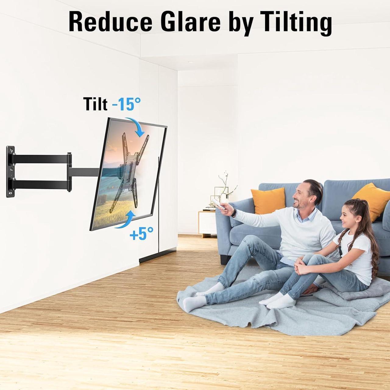 Alt view image 5 of 7 - Mounting Dream Long Arm TV Wall Mount for Most 26-65 Inch TVs, 30 Inch Long Extension TV Mount Swivel and Tilt, Full Motion Wall Mount TV Bracket Fit Max VESA 400x400mm,Up to 99 lbs, MD2286-M