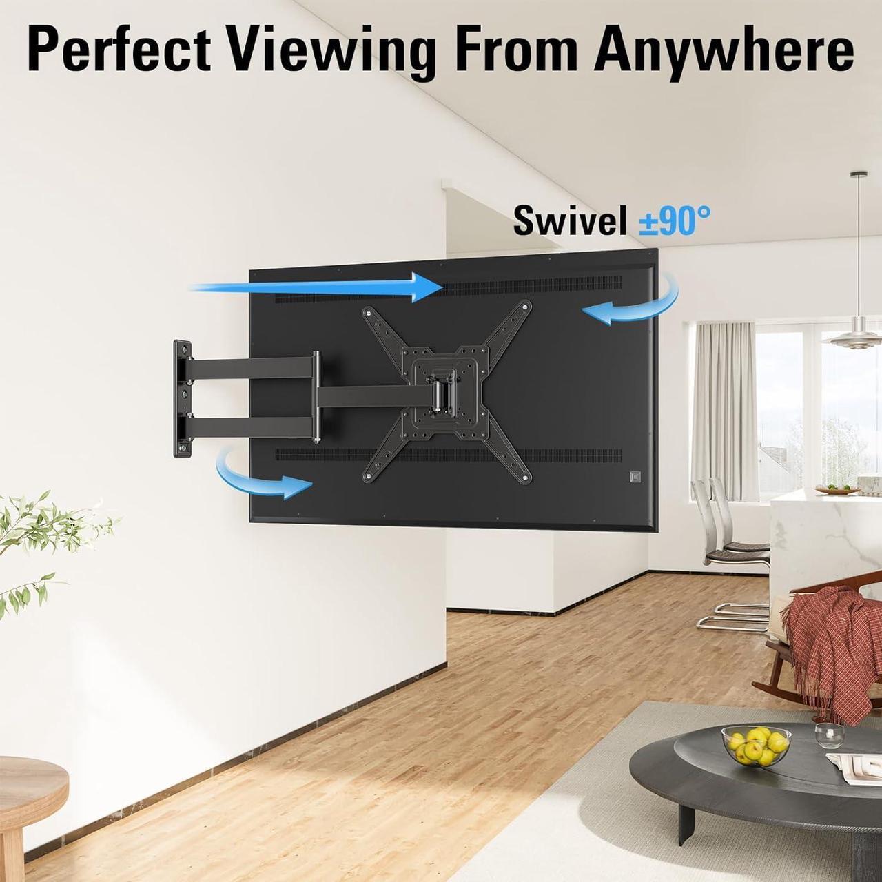 Alt view image 2 of 7 - Mounting Dream Long Arm TV Wall Mount for Most 26-65 Inch TVs, 30 Inch Long Extension TV Mount Swivel and Tilt, Full Motion Wall Mount TV Bracket Fit Max VESA 400x400mm,Up to 99 lbs, MD2286-M