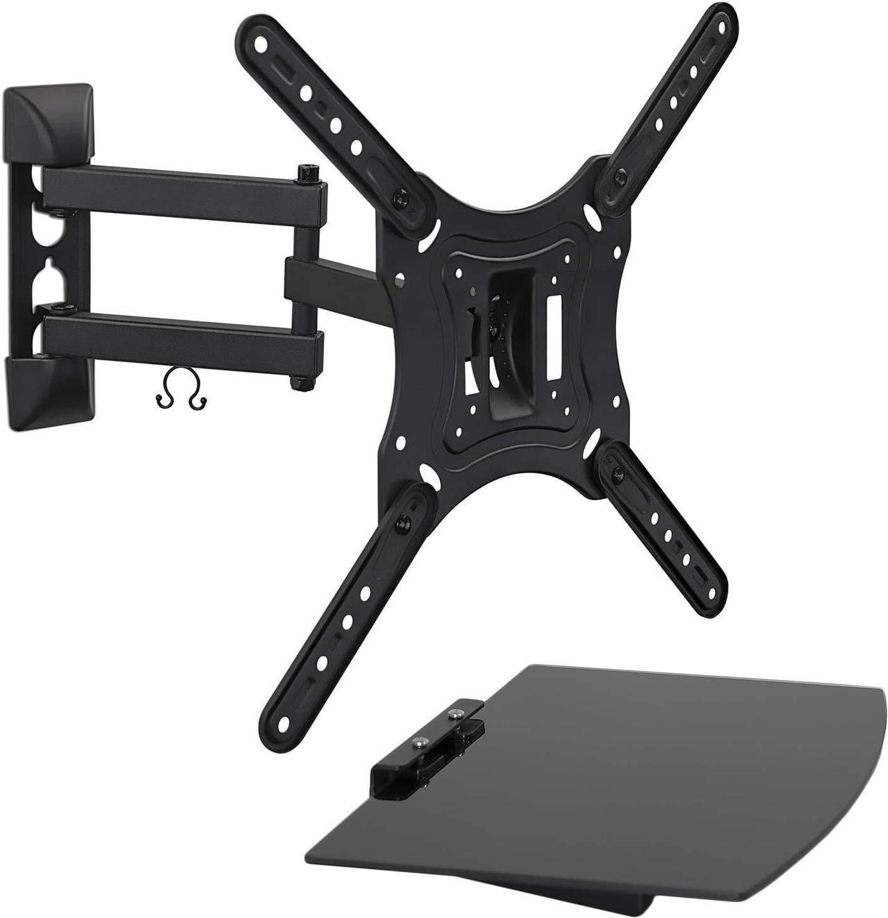 Main image of Mount-It! TV Mount with Shelf | Full Motion TV Wall Mount with Floating Entertainment Shelf for Cable Box, DVR | Single Stud Installation | Fits Televisions Up to 55 Inches, VESA 75x75mm to 400x400mm