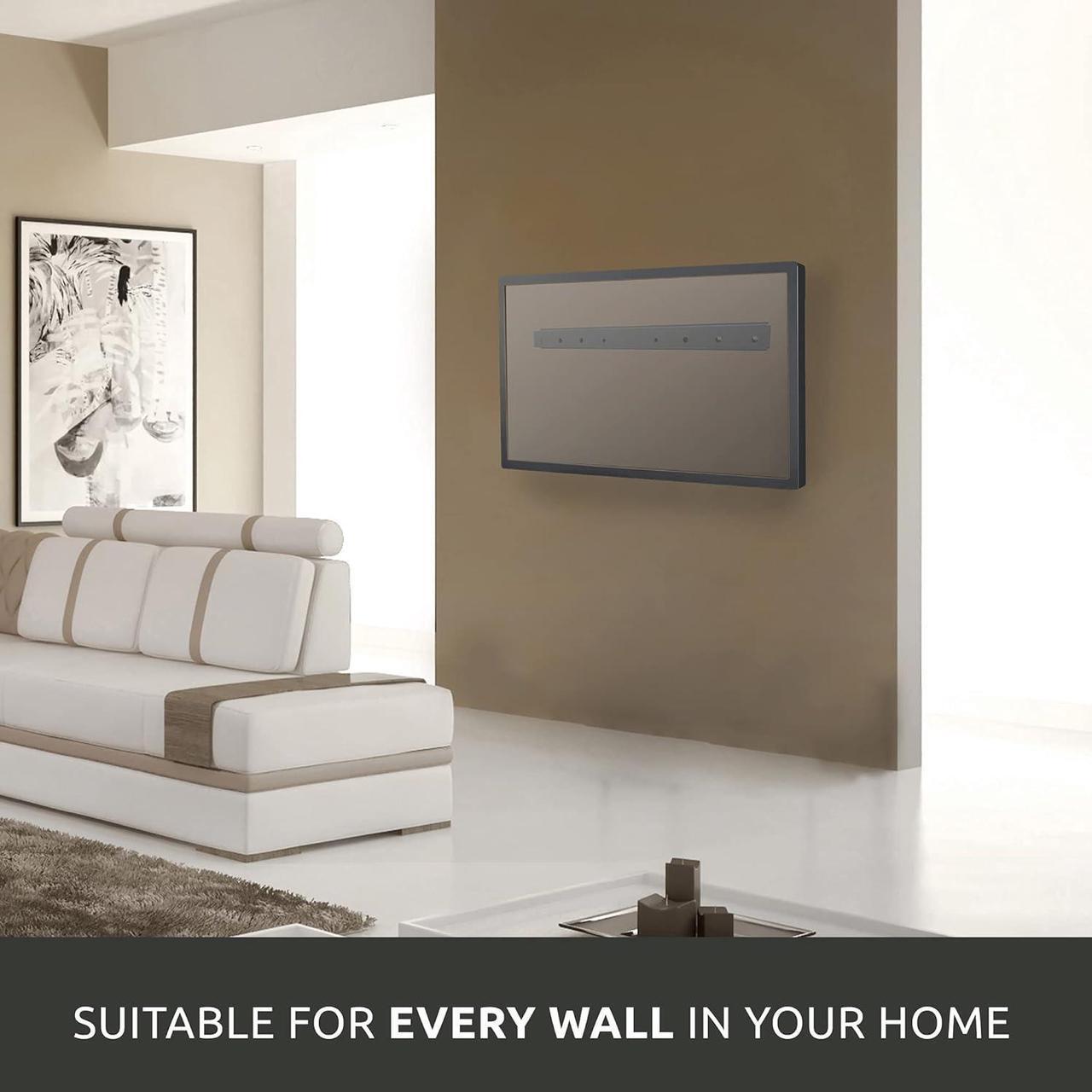 Alt view image 6 of 7 - Link2Home Fixed TV Wall Mount up to 57 inch, Mount Directly on Sheetrock or Plasterboard Walls, No Studs Required, Up to 88 lbs. VESA 100/400, fits LED, LCD, OLED, Flat and Curved TVs, Black Aluminum