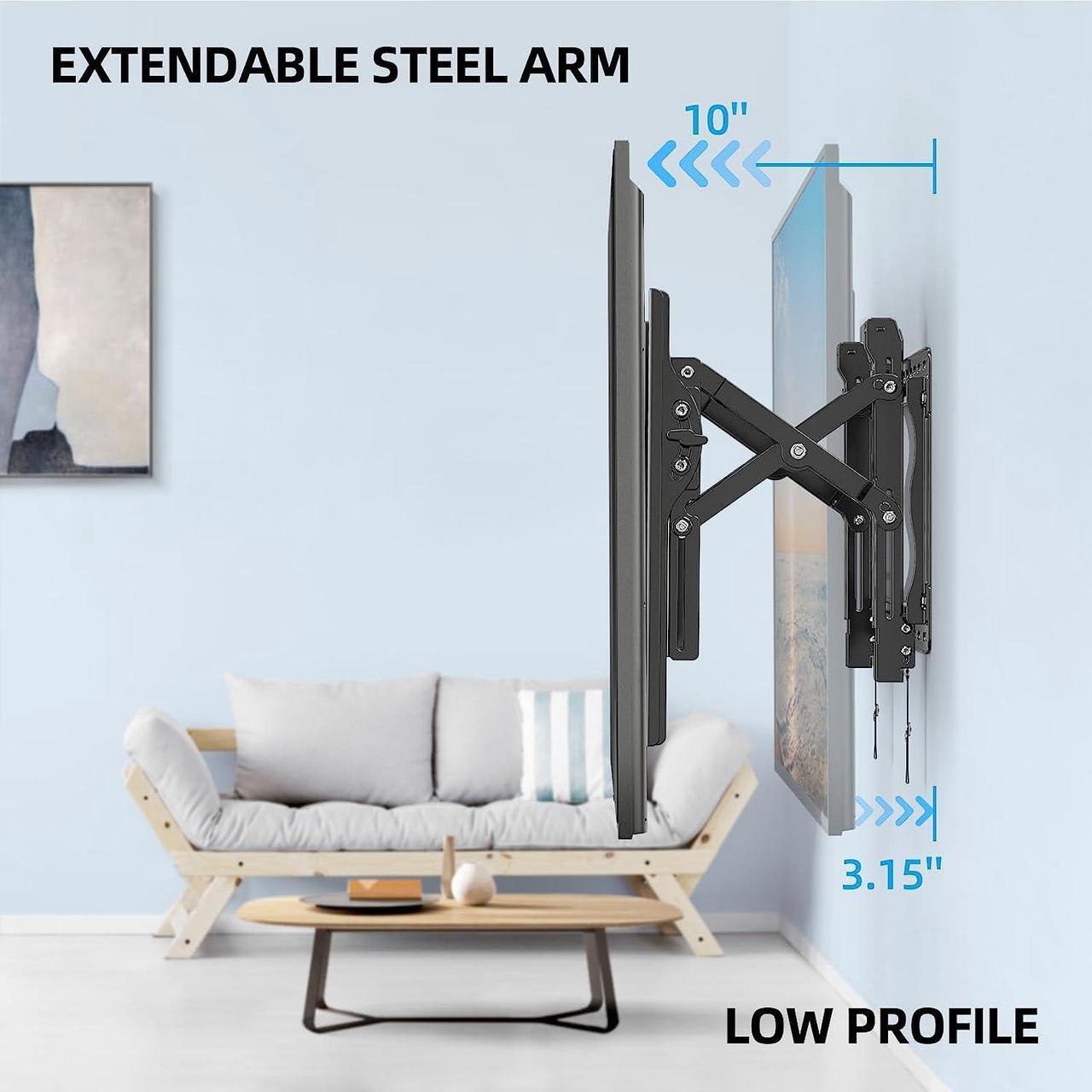 Alt view image 2 of 7 - HOME VISION Advanced 4D Full Motion TV Wall Mount for 32-90 Inch TVs | Articulating Low Profile Wall Mount TV Bracket with Smooth Extension, Swivel and Tilt | Max VESA 600x400mm up to 132lbs