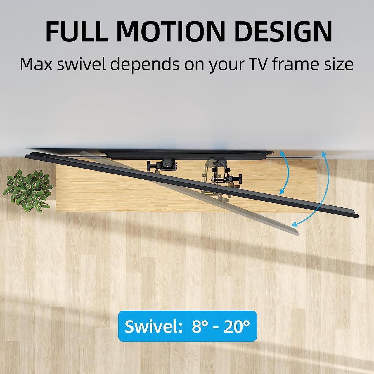Alt view image 3 of 7 - HOME VISION Advanced 4D Full Motion TV Wall Mount for 32-90 Inch TVs | Articulating Low Profile Wall Mount TV Bracket with Smooth Extension, Swivel and Tilt | Max VESA 600x400mm up to 132lbs