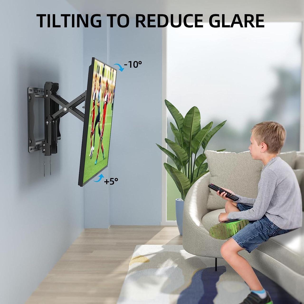 Alt view image 4 of 7 - HOME VISION Advanced 4D Full Motion TV Wall Mount for 32-90 Inch TVs | Articulating Low Profile Wall Mount TV Bracket with Smooth Extension, Swivel and Tilt | Max VESA 600x400mm up to 132lbs