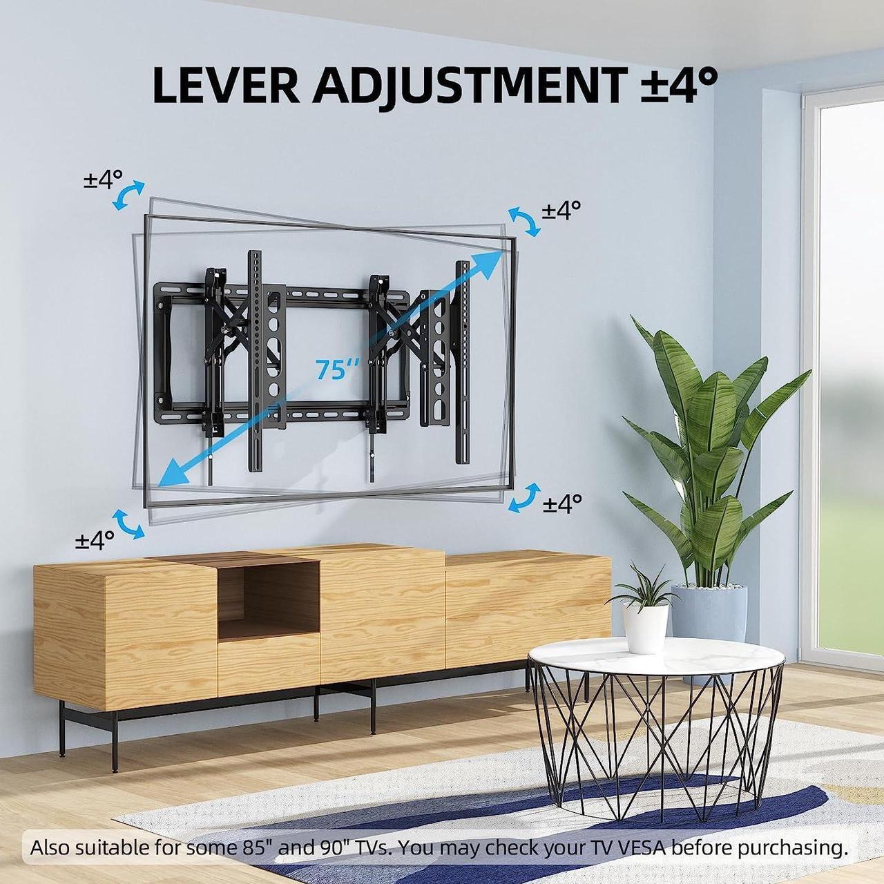 Alt view image 5 of 7 - HOME VISION Advanced 4D Full Motion TV Wall Mount for 32-90 Inch TVs | Articulating Low Profile Wall Mount TV Bracket with Smooth Extension, Swivel and Tilt | Max VESA 600x400mm up to 132lbs