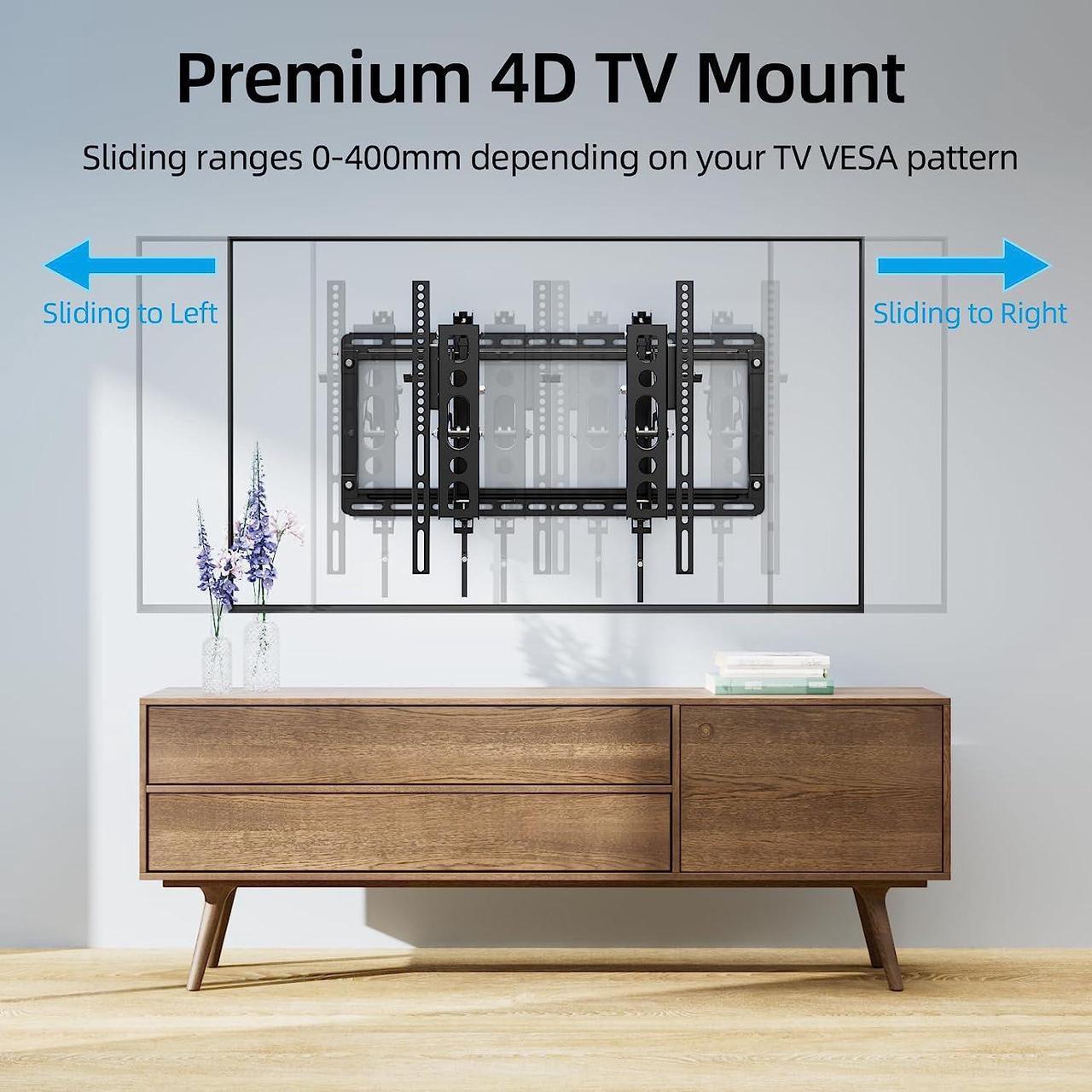 Alt view image 6 of 7 - HOME VISION Advanced 4D Full Motion TV Wall Mount for 32-90 Inch TVs | Articulating Low Profile Wall Mount TV Bracket with Smooth Extension, Swivel and Tilt | Max VESA 600x400mm up to 132lbs