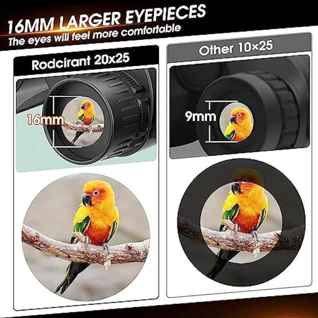 Alt view image 4 of 6 - Rodcirant 20x25 Compact Binoculars for Adults and Kids, Waterproof Binocular with Low Light Vision, Easy Focus Binoculars for Bird Watching
