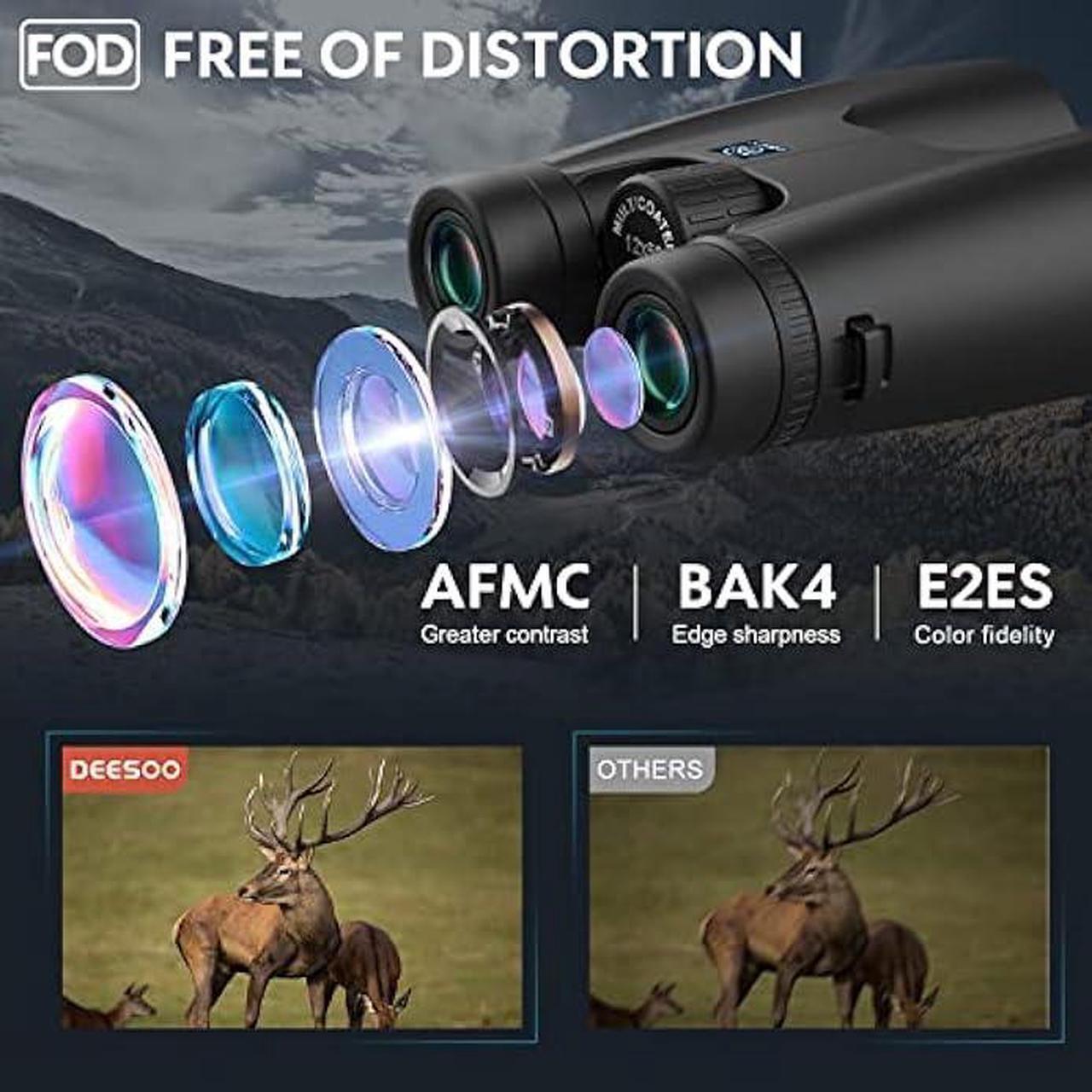 Alt view image 6 of 6 - 12X50 Professional HD Binoculars for Adults with Phone Adapter and Foldable Tripod - High Power Binoculars with Large View - Super Bright Waterproof Binoculars for Bird Watching Hunting Stargazing
