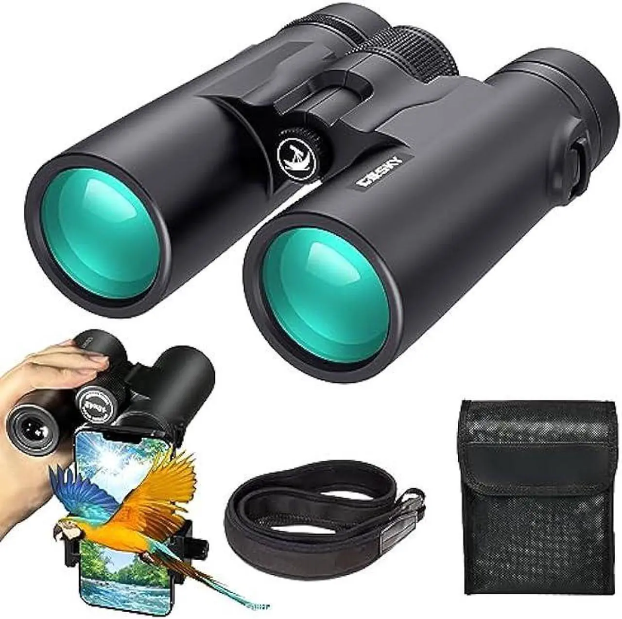 Main image of Gosky 10x42 Roof Prism Binoculars for Adults, HD Professional Binoculars for Bird Watching Travel Stargazing Hunting Concerts Sports-BAK4 Prism FMC Lens-with Phone Mount Strap Carrying Bag
