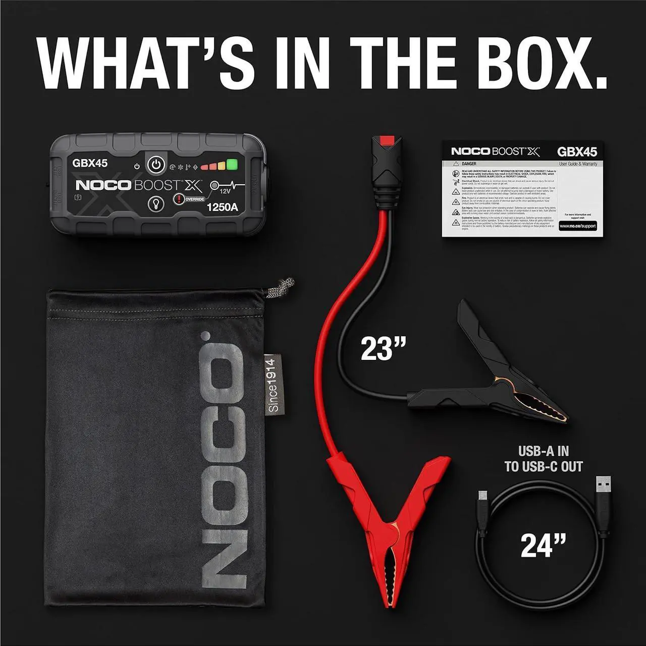 Alt view image 7 of 7 - NOCO Boost X GBX45 1250A UltraSafe Car Battery Jump Starter, 12V Battery Pack, Battery Booster, Jump Box, Portable Charger and Jumper Cables for 6.5L Gasoline and 4.0L Diesel Engines