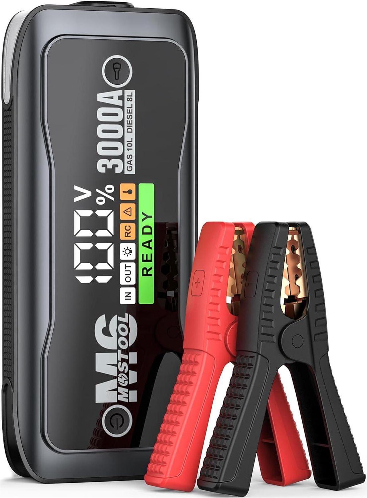 Main image of MOSTOOL M6 3000A Peak Car Battery Jump Starter Battery Pack, Portable Jumper Box, Battery Booster Start, 12V Car Battery Charger and Jumper Cables for 10.0L Gas and 8.0L Diesel Engines