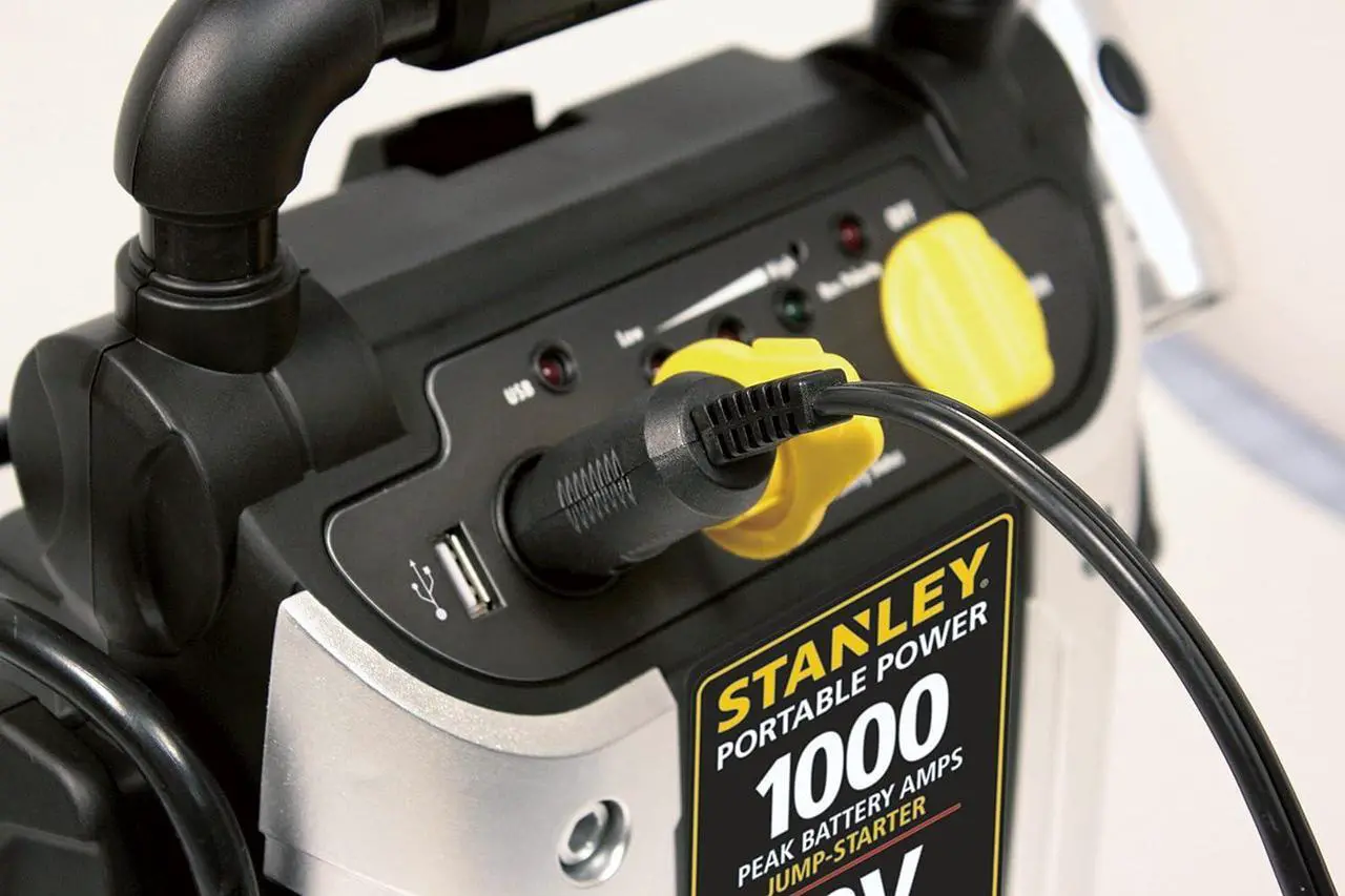 Alt view image 6 of 6 - STANLEY J509 Portable Power Station Jump Starter 1000 Peak Amp Battery Booster, USB Port, Battery Clamps