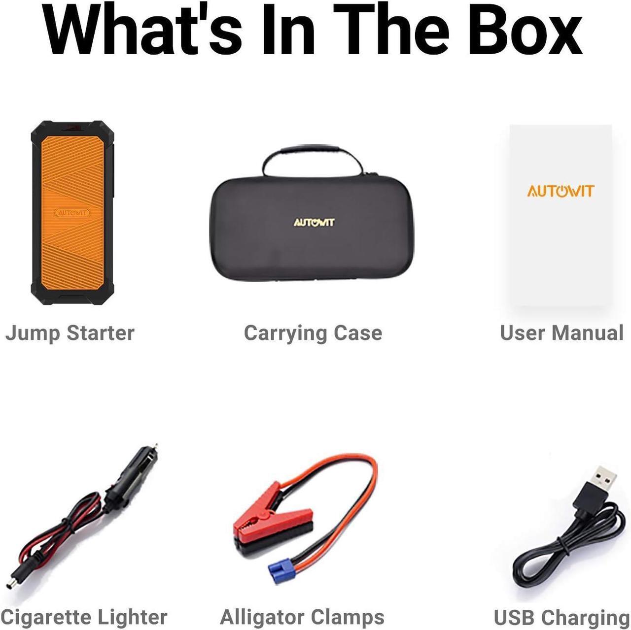 Alt view image 7 of 7 - Autowit Super Capacitor Jump Starter, 12V Batteryless Jump Starter, 8.0 Gas&4.0 Diesel Car Jump Starter, Portable Jump Starter for Car Battery, Bulit-in Supercapacitor, No Need Pre-Charge