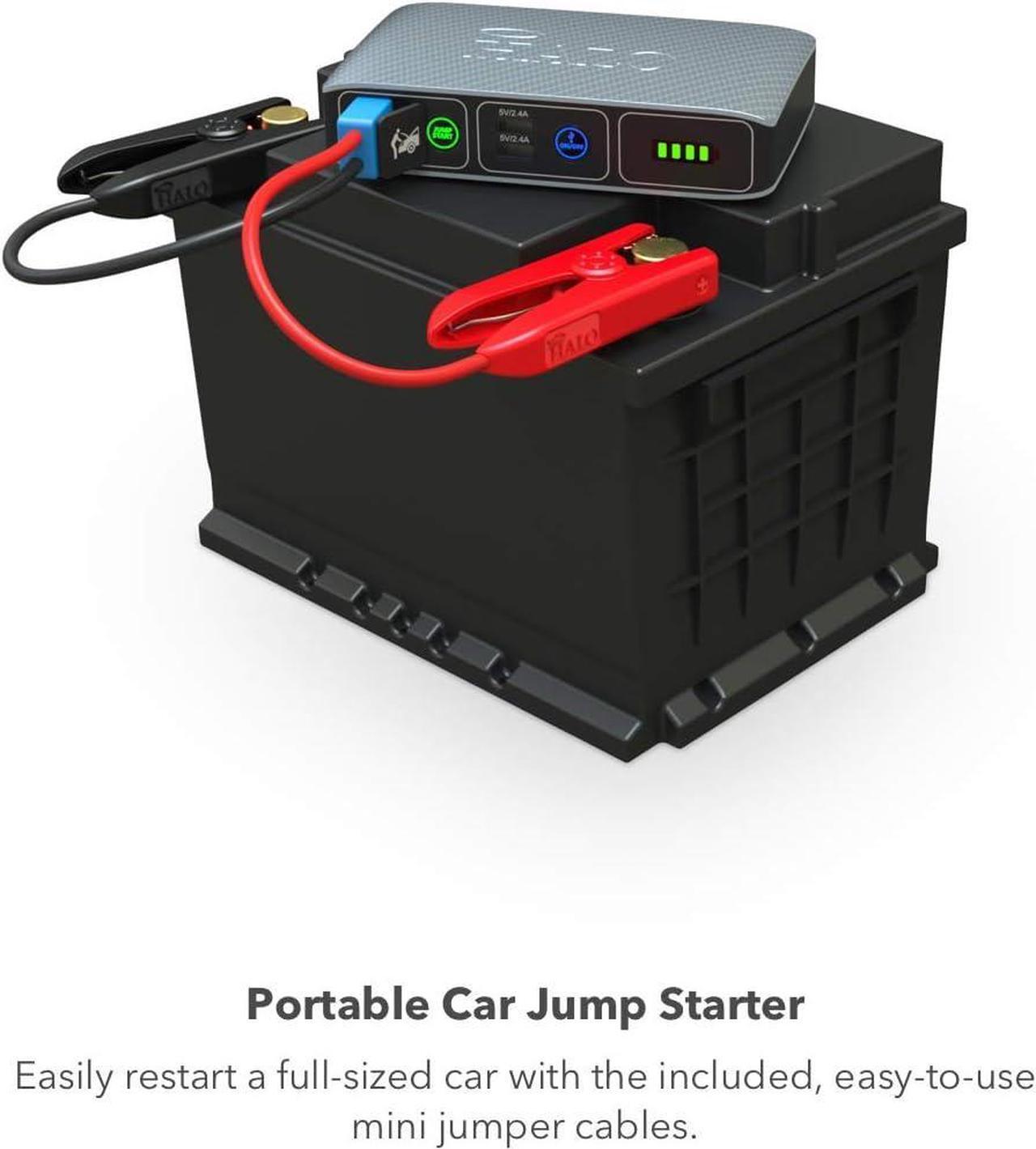 Alt view image 4 of 7 - HALO Bolt Compact Portable Car Jump Starter - Car Battery Jump Starter with 2 USB Ports to Charger Devices, Portable Car Charger - Gold Marble